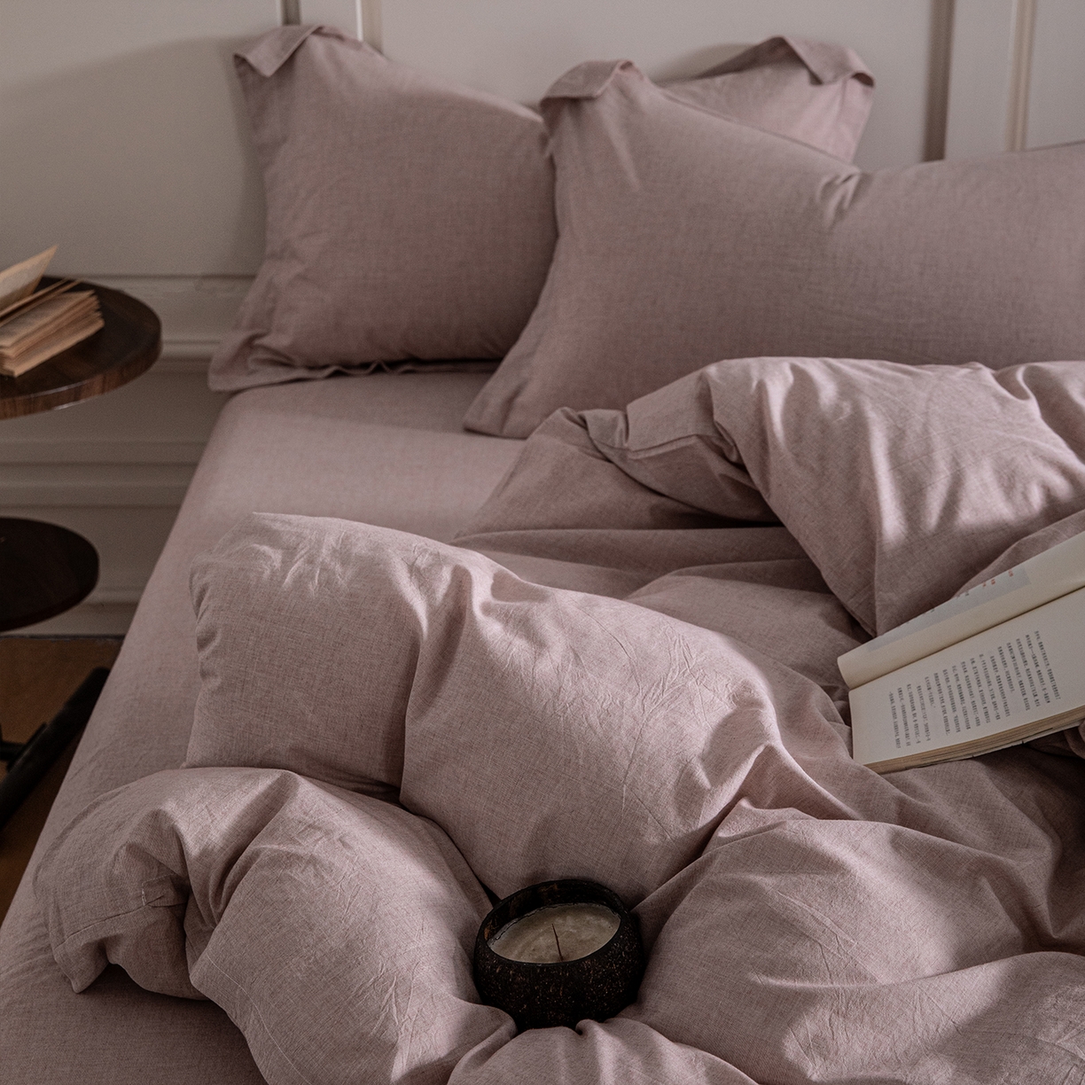 91家纺网 家纺一手货源 找家纺 锦罗绣 2026新款纯棉棉麻四件套-单被套 棉麻-豆沙