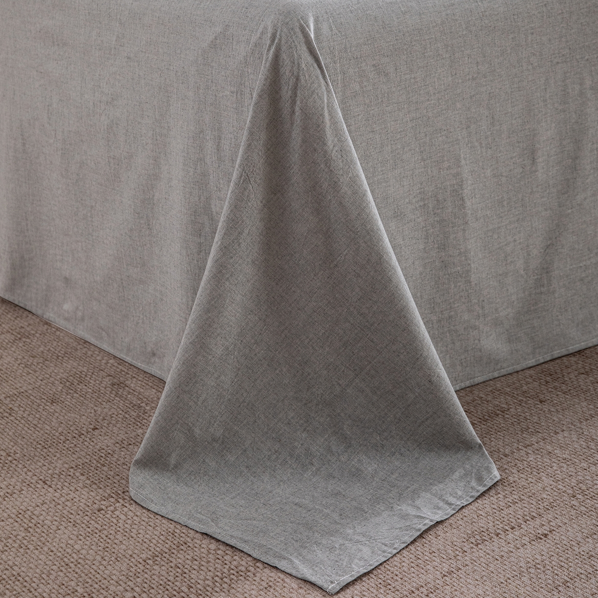 91家纺网 家纺一手货源 找家纺 锦罗绣 2026新款纯棉棉麻四件套-单被套 棉麻-浅灰