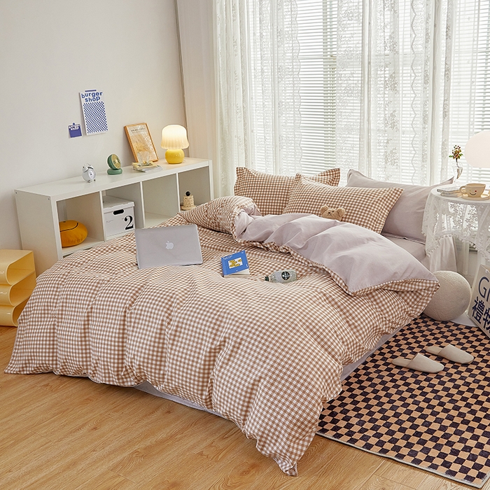 91家纺网 家纺一手货源 找家纺 世爵 2026新款亲肤磨毛印花单被套 优格咖