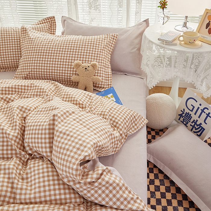 91家纺网 家纺一手货源 找家纺 世爵 2026新款亲肤磨毛印花单被套 优格咖