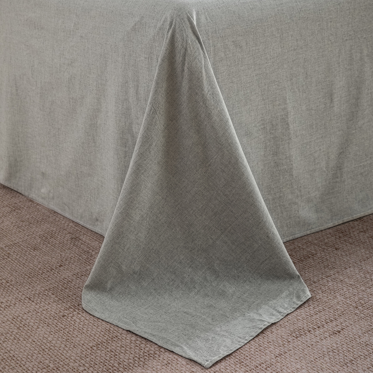 91家纺网 家纺一手货源 找家纺 锦罗绣 2026新款纯棉棉麻四件套-单被套 棉麻-浅绿