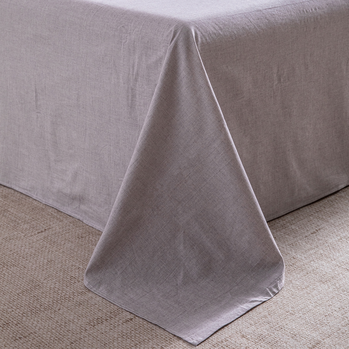 91家纺网 家纺一手货源 找家纺 锦罗绣 2026新款纯棉棉麻四件套-单被套 棉麻-浅紫