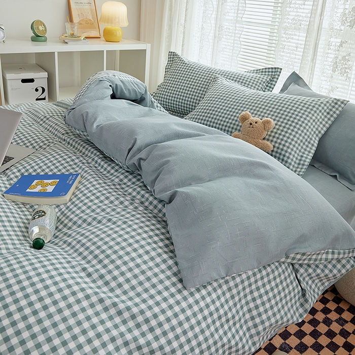 91家纺网 家纺一手货源 找家纺 世爵 2026新款亲肤磨毛印花单被套 优格绿