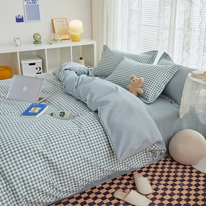 91家纺网 家纺一手货源 找家纺 世爵 2026新款亲肤磨毛印花单被套 优格绿