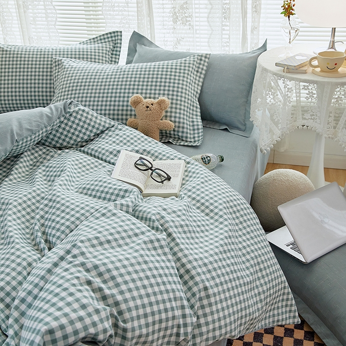 91家纺网 家纺一手货源 找家纺 世爵 2026新款亲肤磨毛印花单被套 优格绿