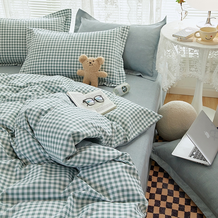 91家纺网 家纺一手货源 找家纺 世爵 2026新款亲肤磨毛印花单被套 优格绿