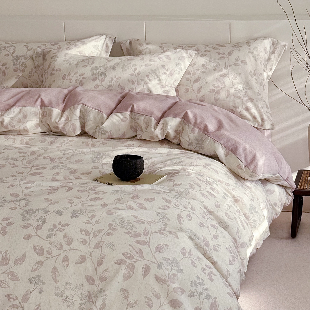 91家纺网 家纺一手货源 找家纺 锦罗绣 2026新款纯棉棉麻四件套-单被套 清风花叙