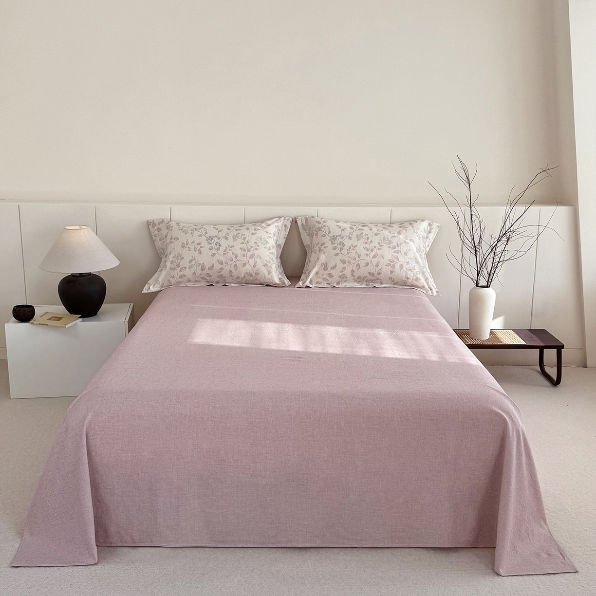 91家纺网 家纺一手货源 找家纺 锦罗绣 2026新款纯棉棉麻四件套-单被套 清风花叙