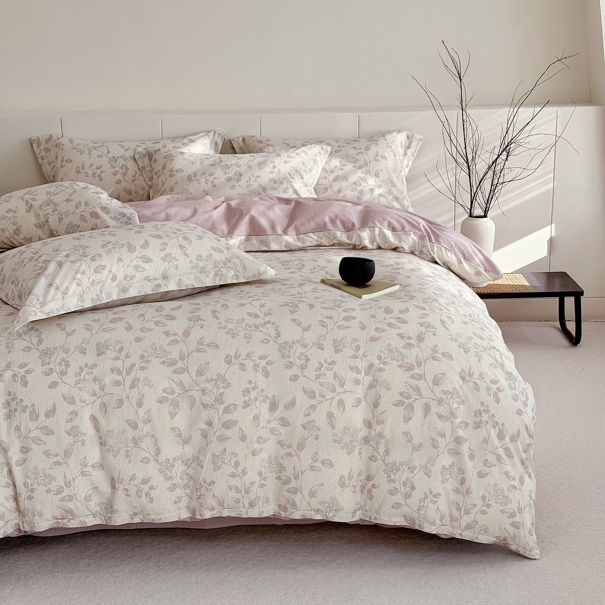 91家纺网 家纺一手货源 找家纺 锦罗绣 2026新款纯棉棉麻四件套-单被套 清风花叙