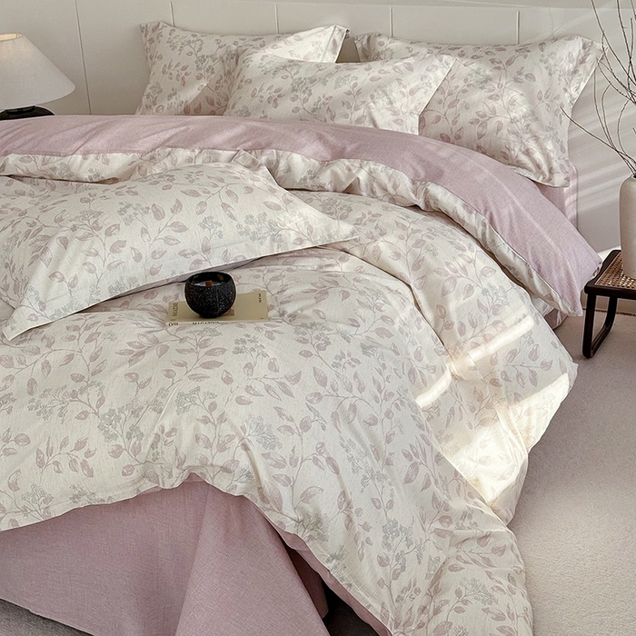 91家纺网 家纺一手货源 找家纺 锦罗绣 2026新款纯棉棉麻四件套-单被套 清风花叙