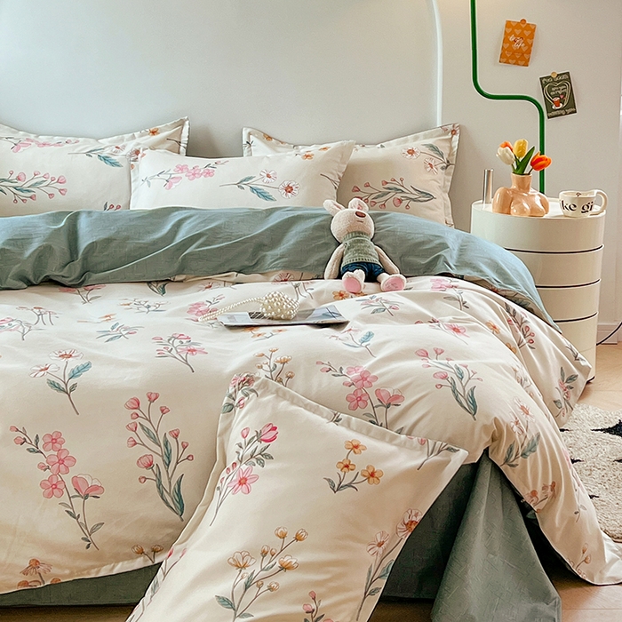 91家纺网 家纺一手货源 找家纺 世爵 2026新款亲肤磨毛印花单被套 幽兰情思