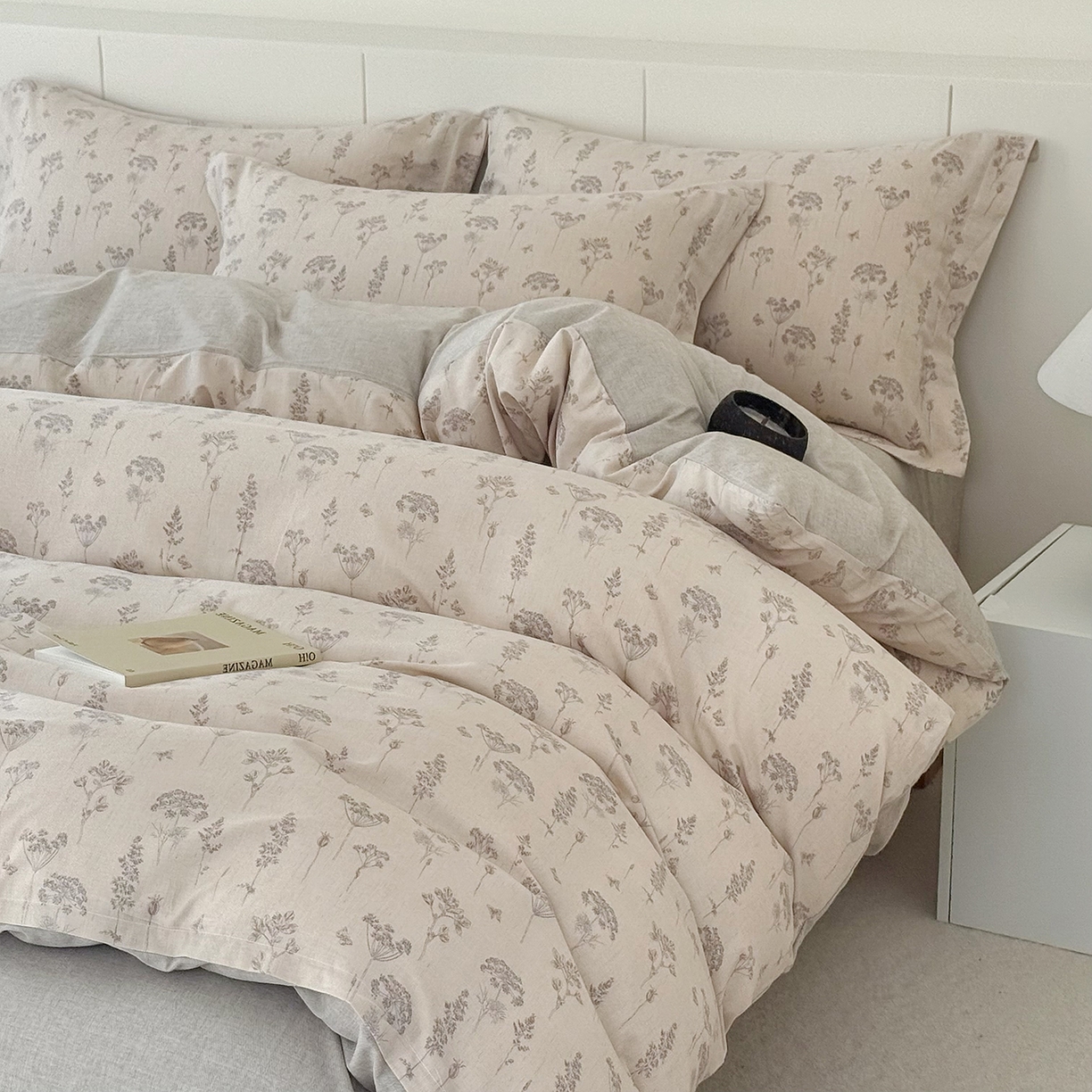 91家纺网 家纺一手货源 找家纺 锦罗绣 2026新款纯棉棉麻四件套-单被套 友韵花开