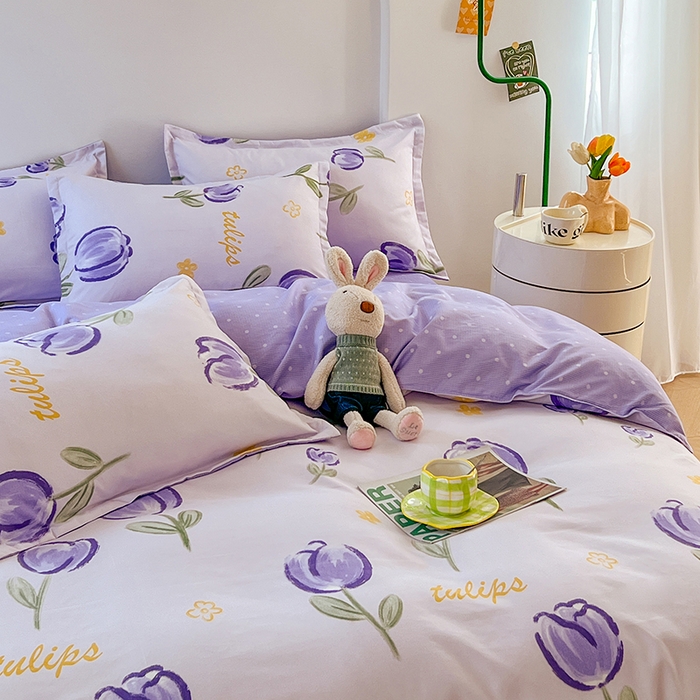 91家纺网 家纺一手货源 找家纺 世爵 2026新款亲肤磨毛印花单被套 郁金花海