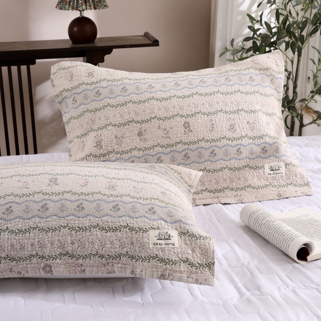 91家纺网 家纺一手货源 找家纺 沐瑟家纺  2026新款安心棉纯棉纱布枕巾 彩色碎花