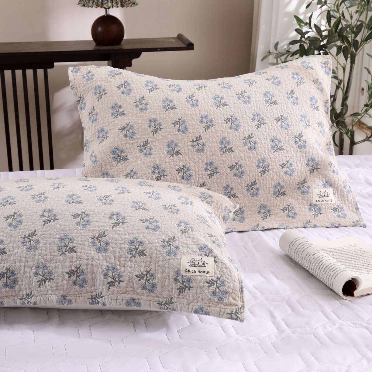 沐瑟家纺  2026新款安心棉纯棉纱布枕巾 小花心