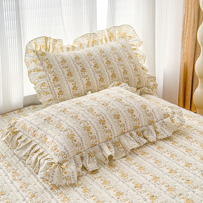 家之硕家纺 2026新款精仿棉夹棉单品枕套 彩韵