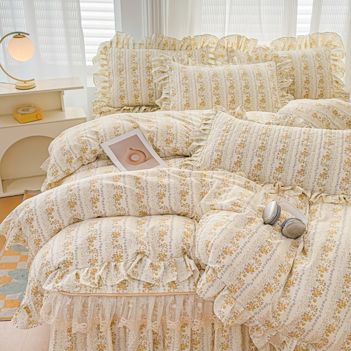 91家纺网 家纺一手货源 找家纺 （总）家之硕家纺 2026新款精仿棉夹棉床裙四件套