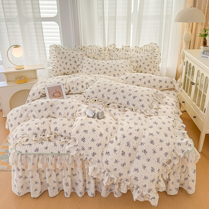 91家纺网 家纺一手货源 找家纺 （总）家之硕家纺 2026新款精仿棉夹棉床裙四件套