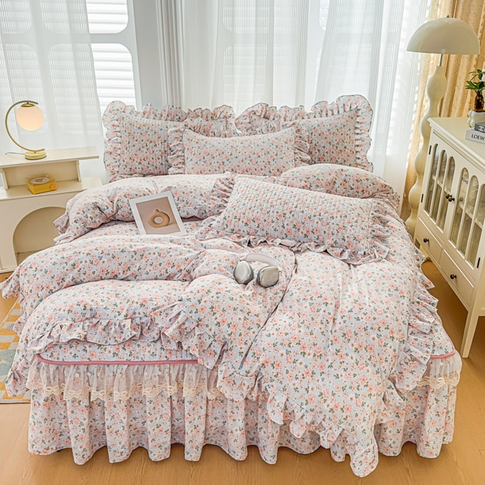 91家纺网 家纺一手货源 找家纺 （总）家之硕家纺 2026新款精仿棉夹棉床裙四件套