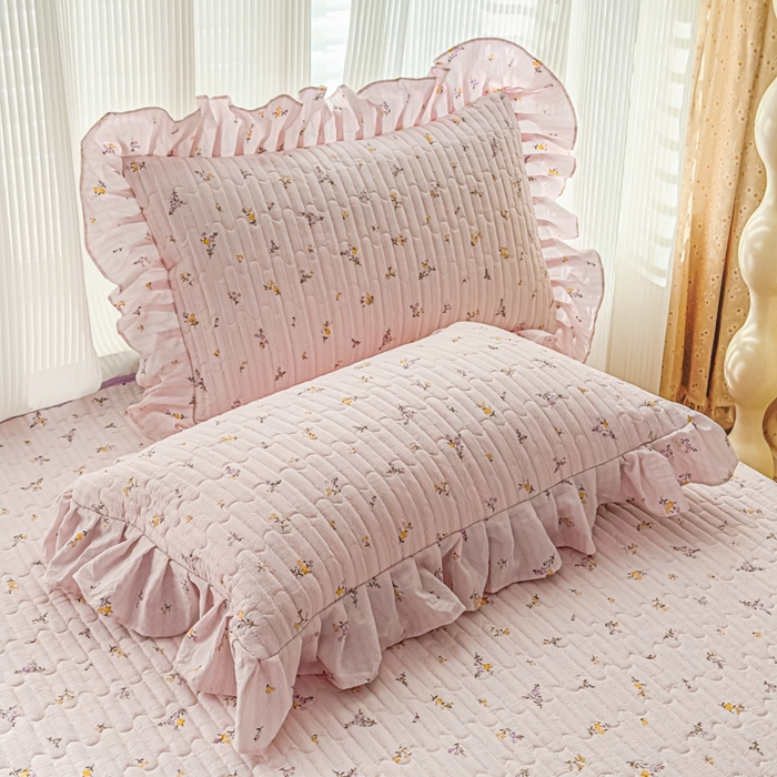 91家纺网 家纺一手货源 找家纺 家之硕家纺 2026新款精仿棉夹棉床裙四件套 花恋