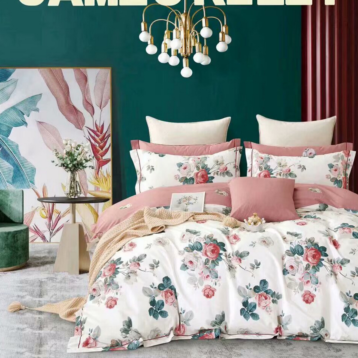 91家纺网 家纺一手货源 找家纺 （总）未来家居 2025新款全棉铂金凯丽三件套13376-2