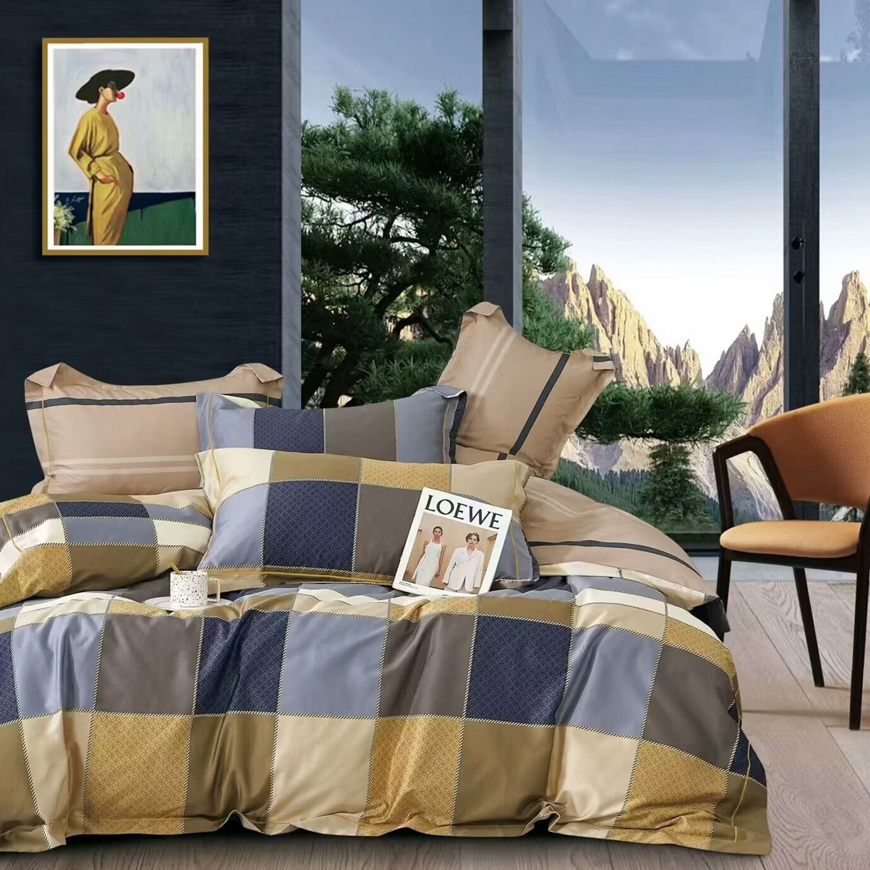 91家纺网 家纺一手货源 找家纺 （总）未来家居 2025新款全棉铂金凯丽三件套13376-2