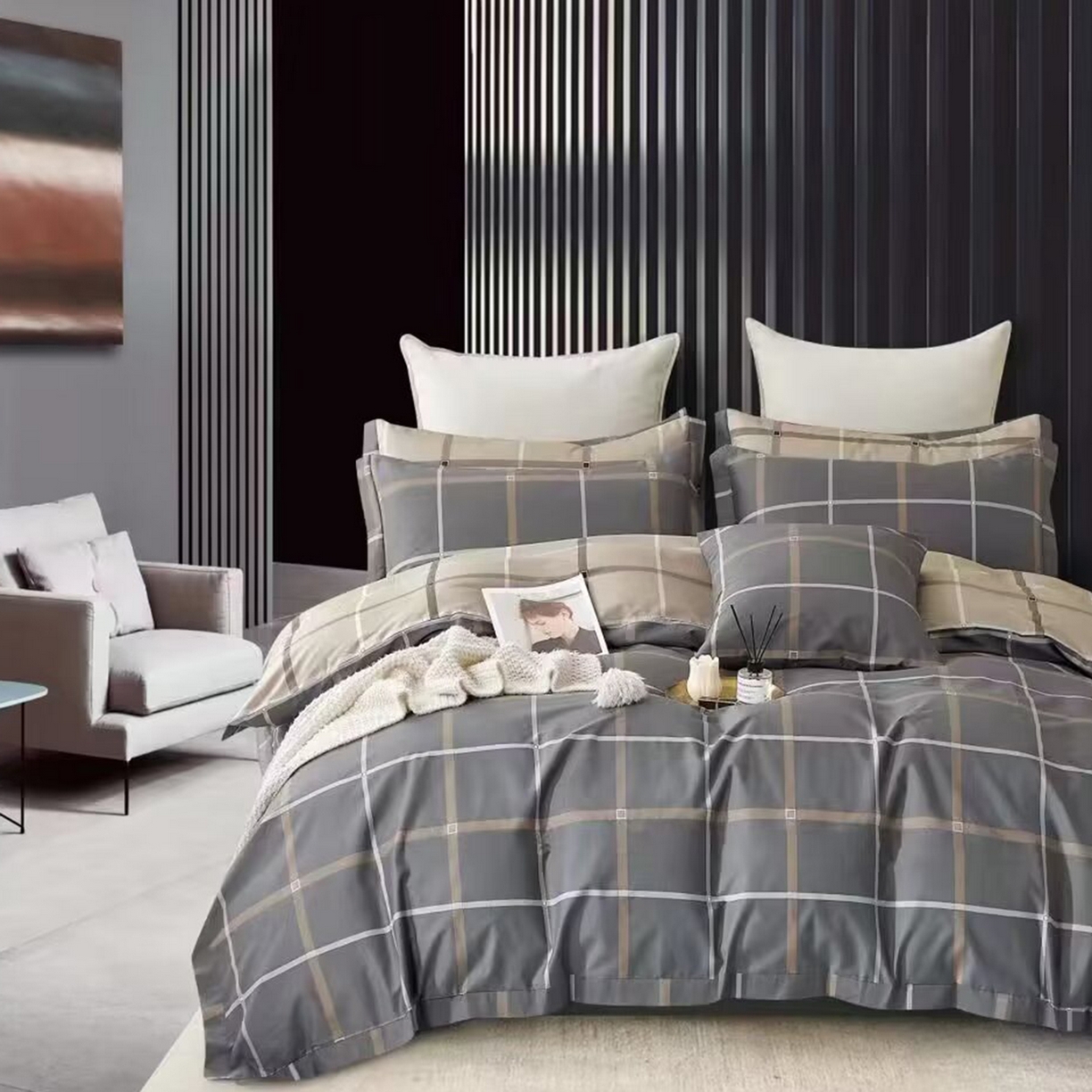 91家纺网 家纺一手货源 找家纺 （总）未来家居 2025新款全棉铂金凯丽三件套13376-2