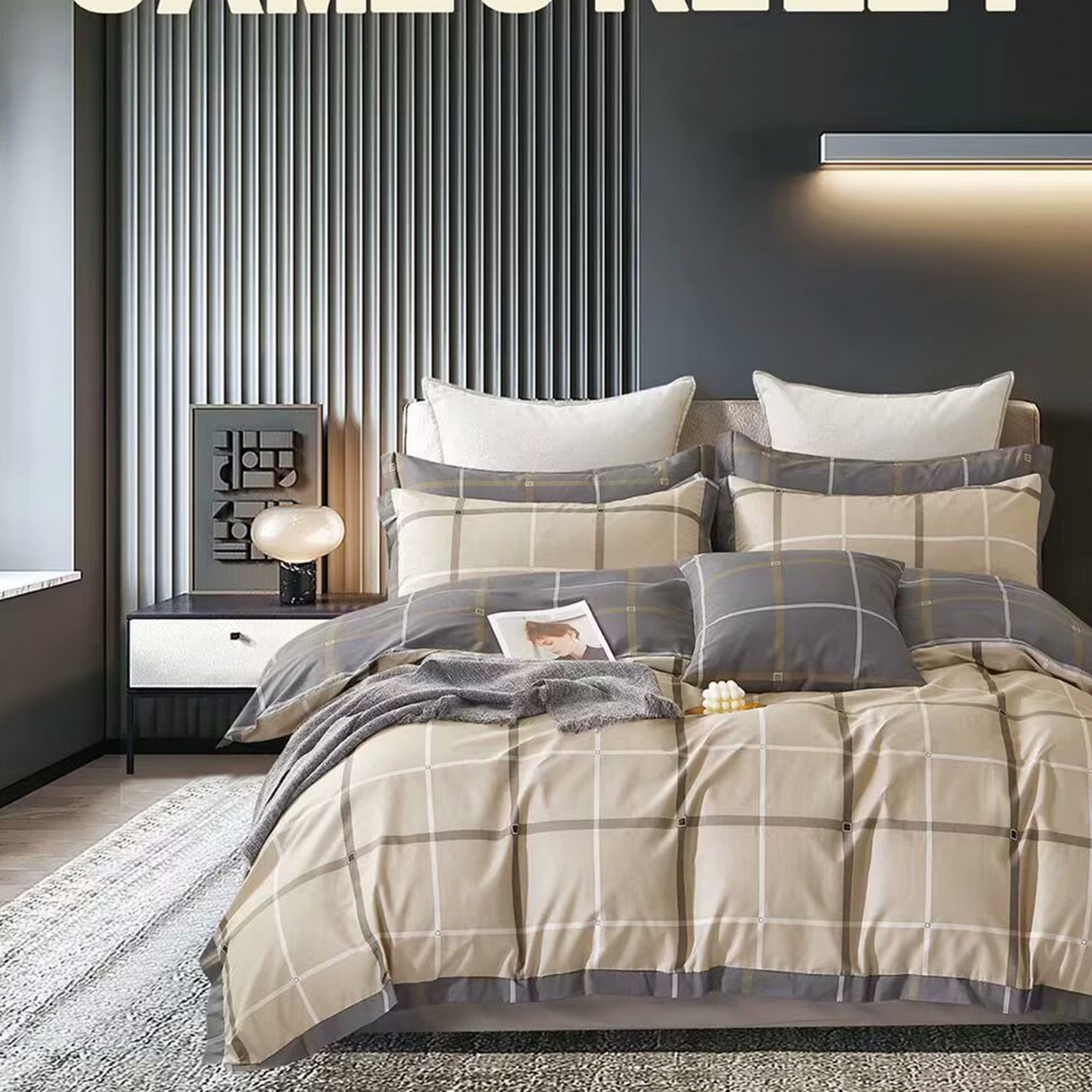 91家纺网 家纺一手货源 找家纺 （总）未来家居 2025新款全棉铂金凯丽三件套13376-2