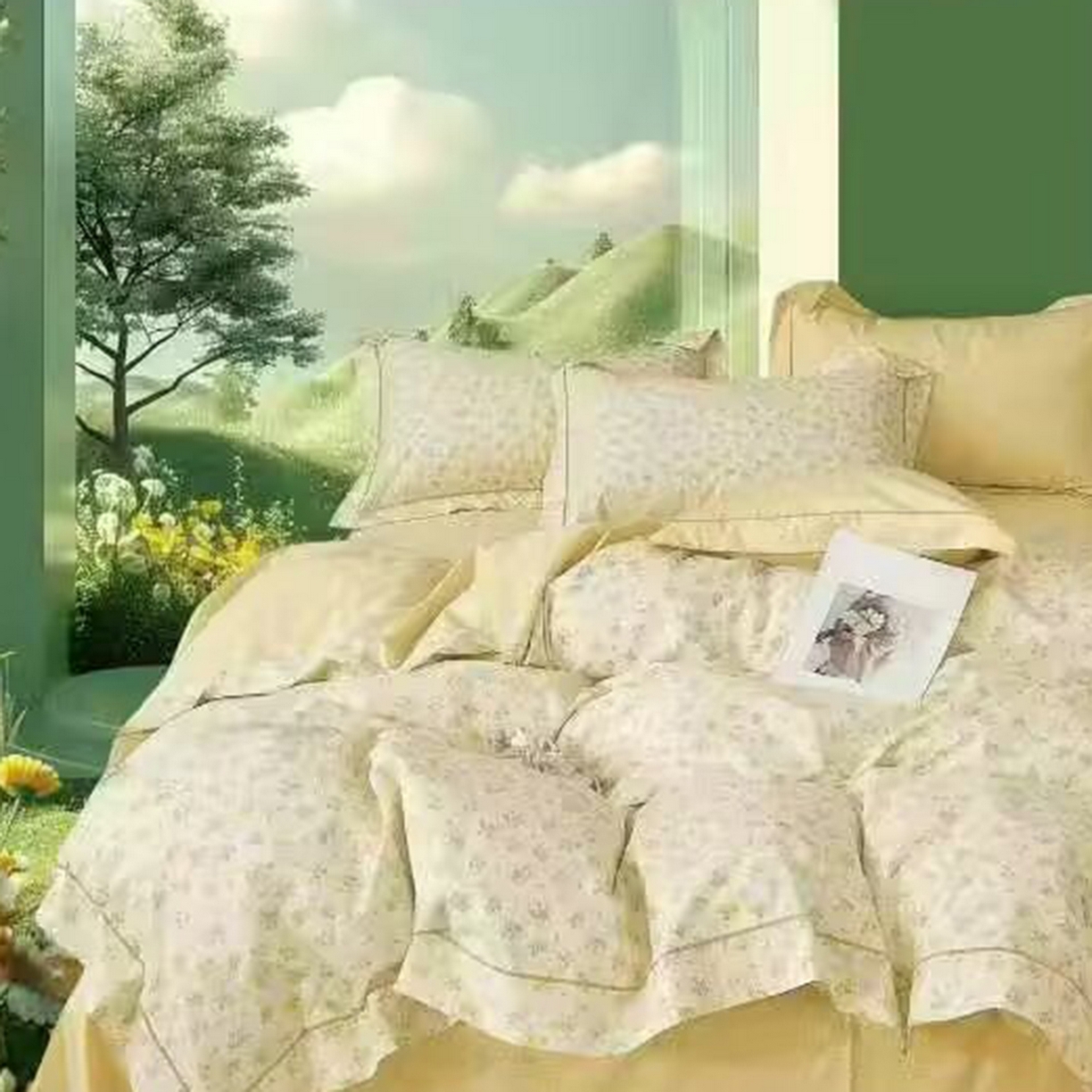 91家纺网 家纺一手货源 找家纺 （总）未来家居 2025新款全棉铂金凯丽三件套13376-2