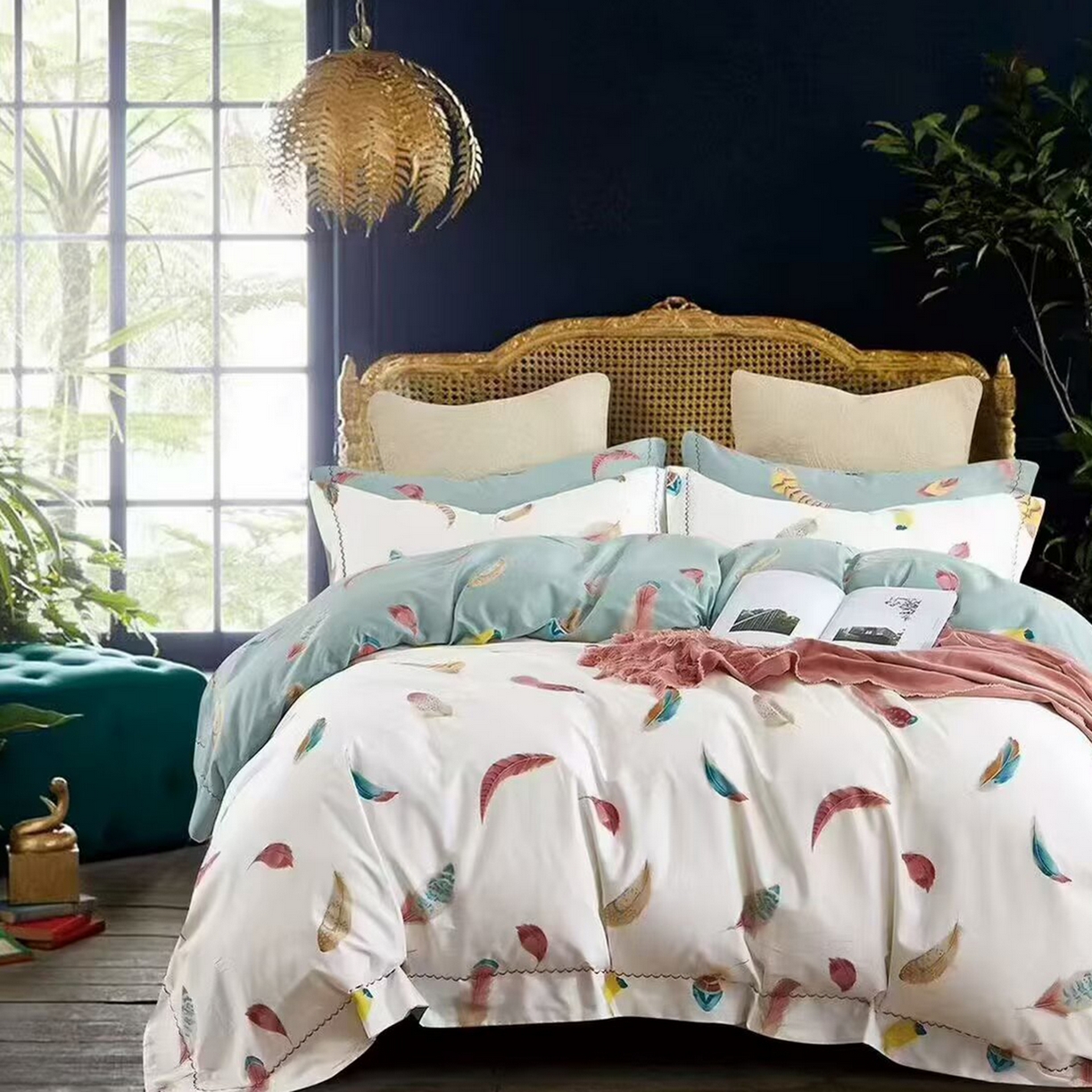 91家纺网 家纺一手货源 找家纺 （总）未来家居 2025新款全棉铂金凯丽三件套13376-2