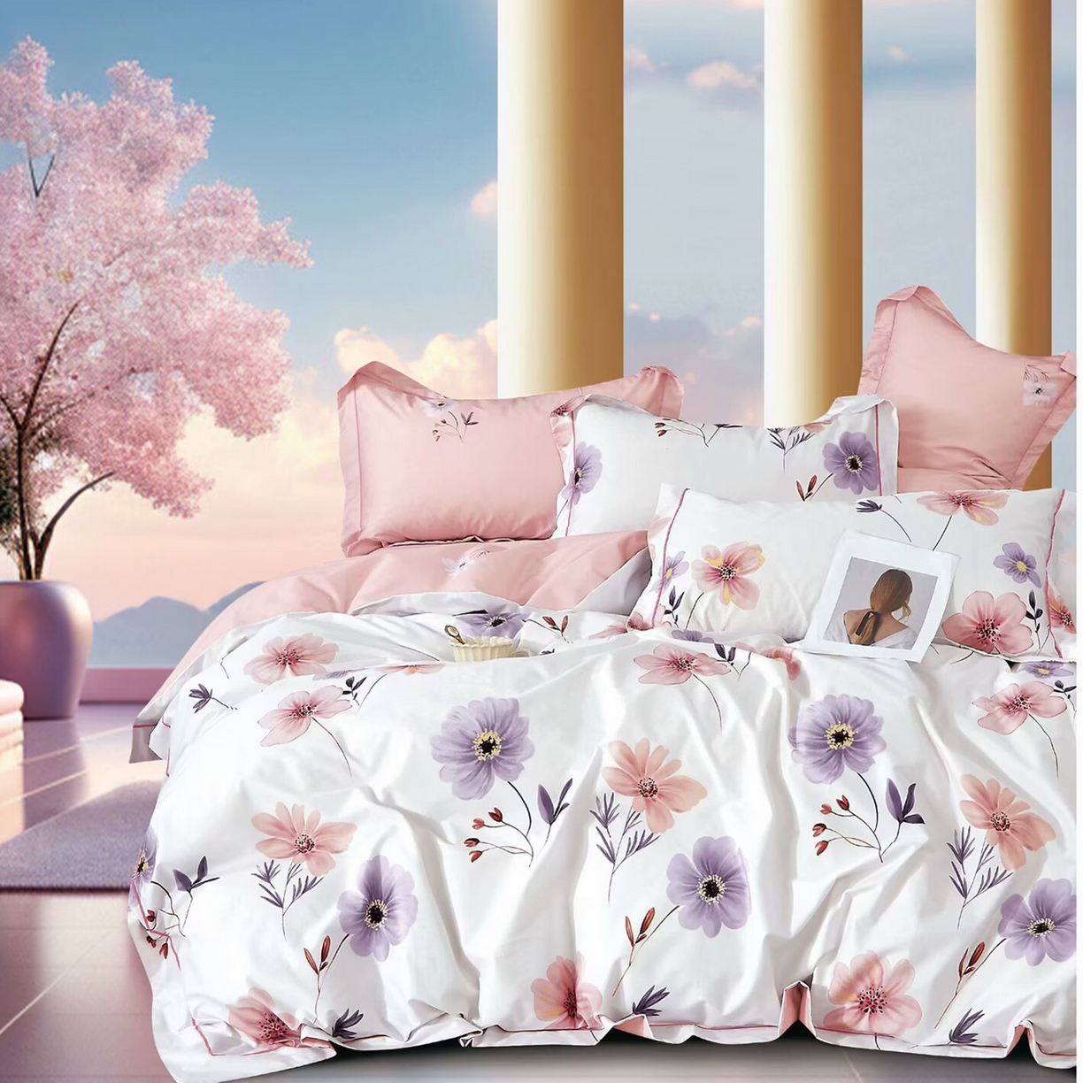 91家纺网 家纺一手货源 找家纺 （总）未来家居 2025新款全棉铂金凯丽三件套13376-2