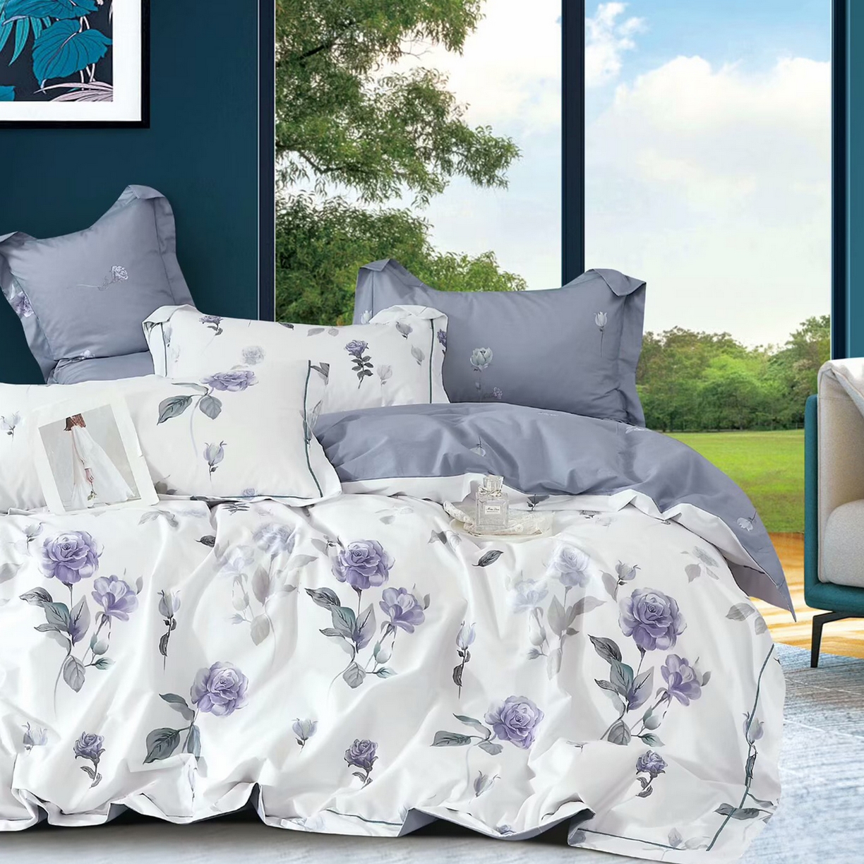 91家纺网 家纺一手货源 找家纺 （总）未来家居 2025新款全棉铂金凯丽三件套13376-2