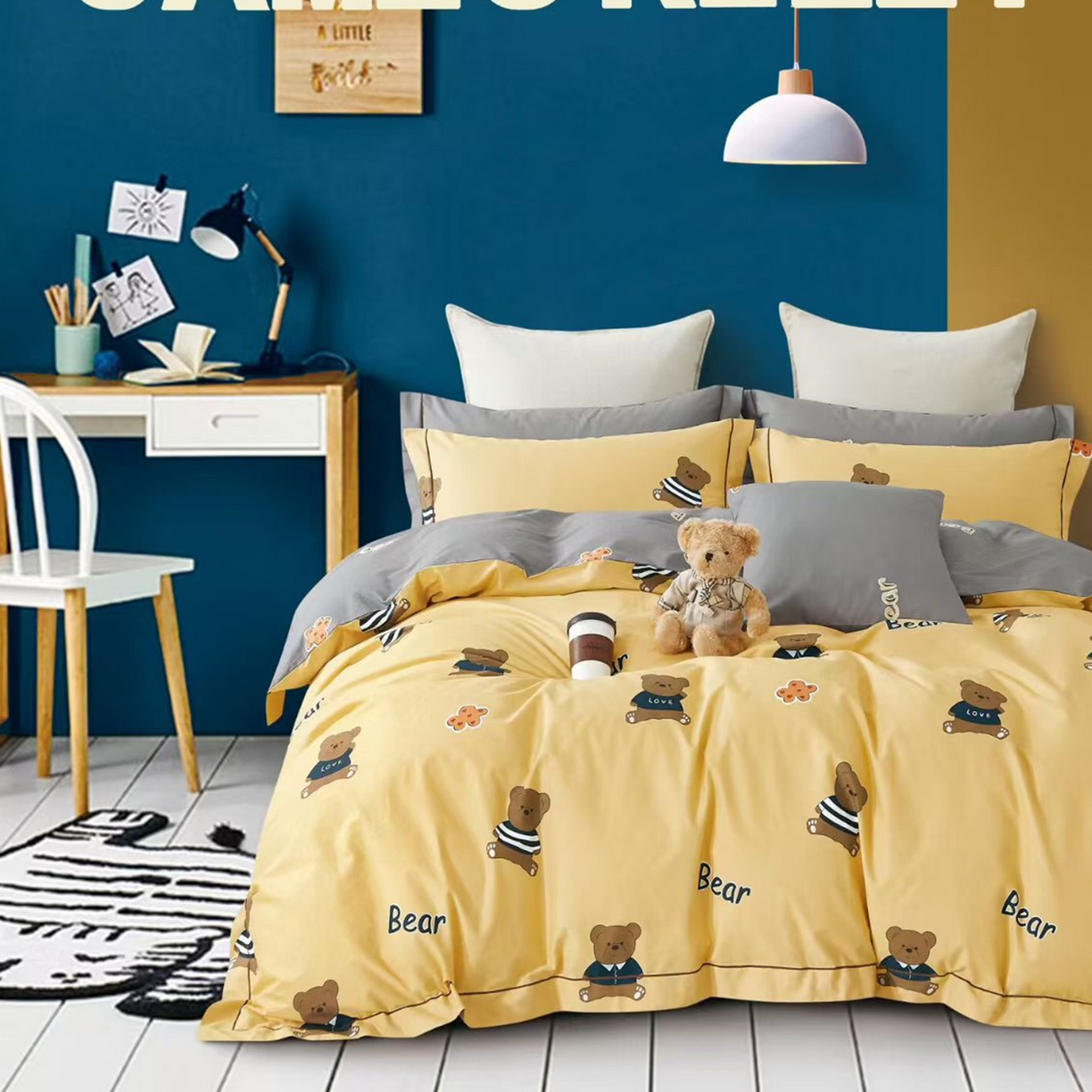 91家纺网 家纺一手货源 找家纺 （总）未来家居 2025新款全棉铂金凯丽三件套13376-3