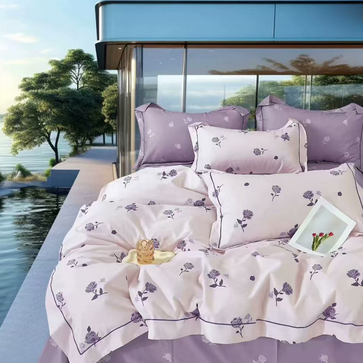 91家纺网 家纺一手货源 找家纺 （总）未来家居 2025新款全棉铂金凯丽三件套13376-3