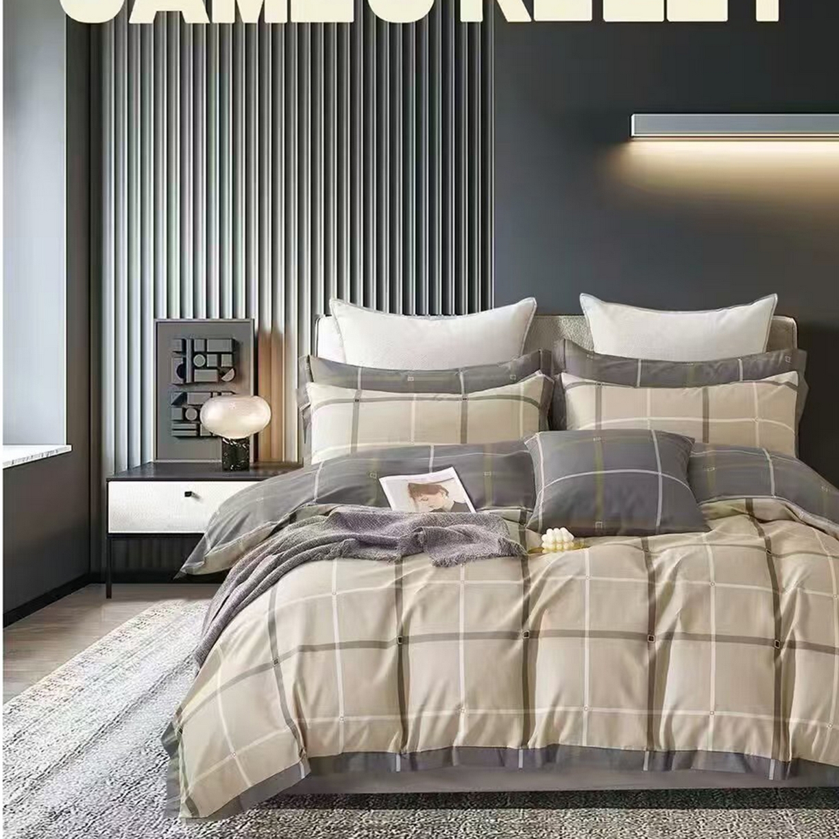 91家纺网 家纺一手货源 找家纺 （总）未来家居 2025新款全棉铂金凯丽三件套13376-3