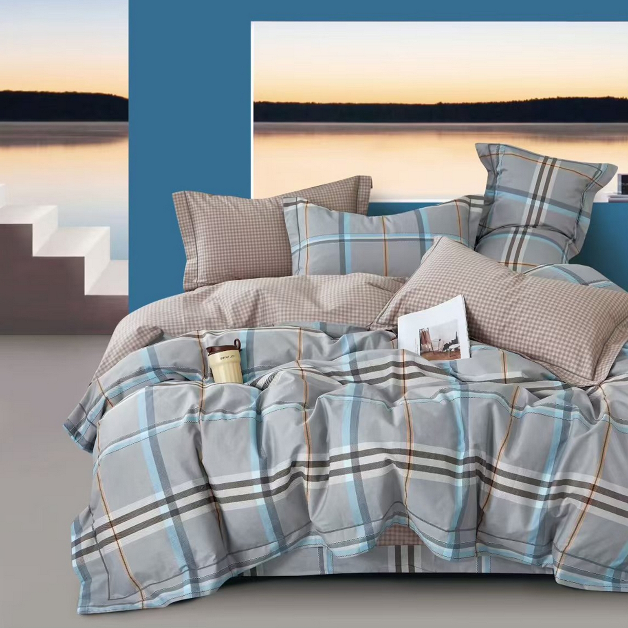 91家纺网 家纺一手货源 找家纺 （总）未来家居 2025新款全棉铂金凯丽三件套13376-3