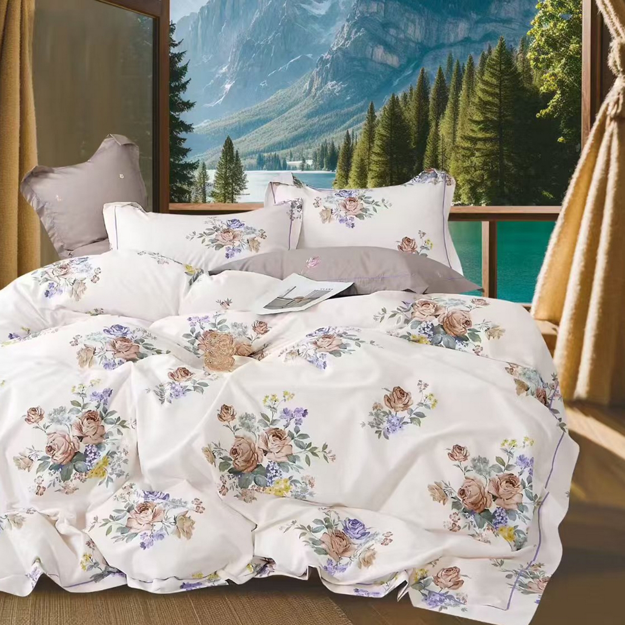 91家纺网 家纺一手货源 找家纺 （总）未来家居 2025新款全棉铂金凯丽三件套13376-3