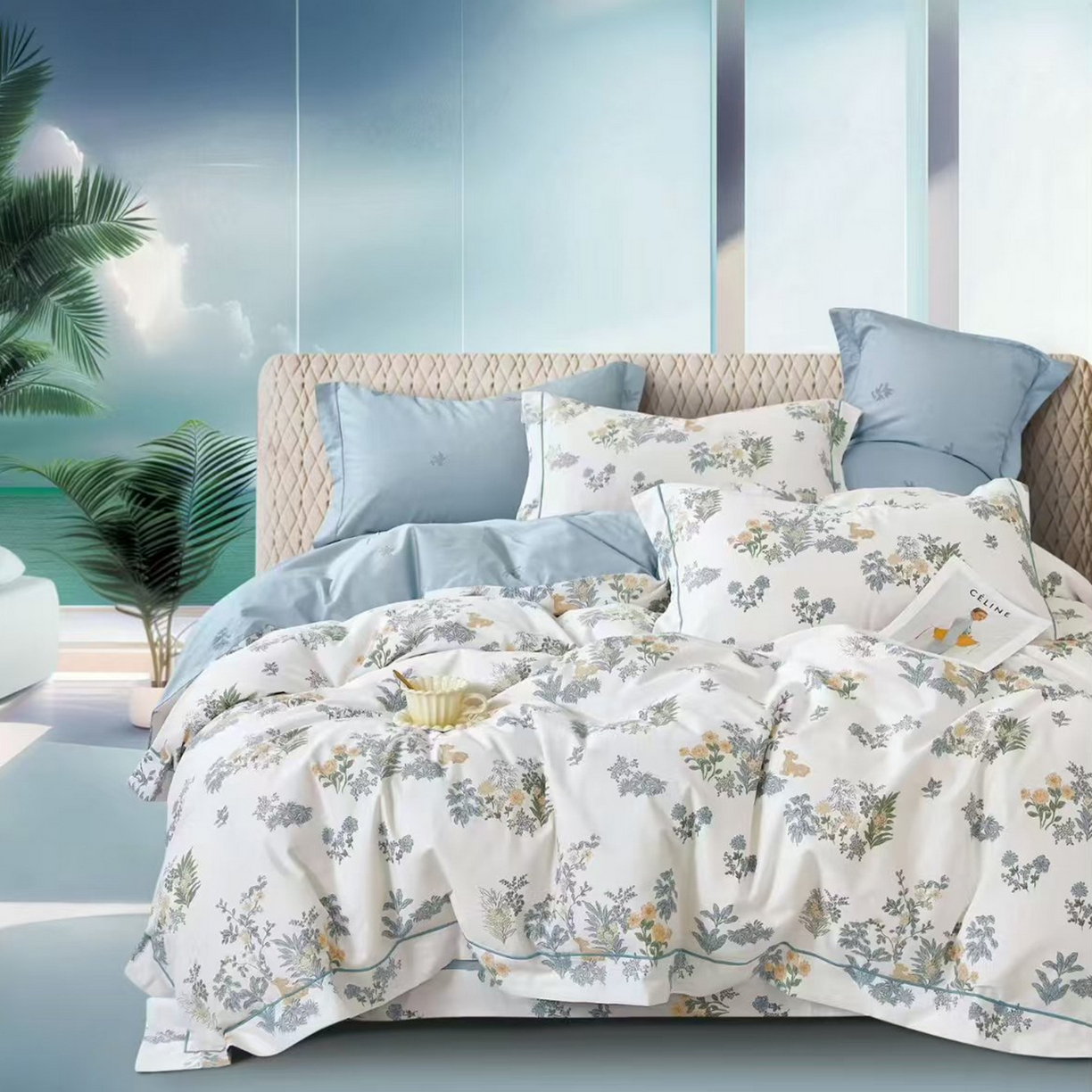 91家纺网 家纺一手货源 找家纺 （总）未来家居 2025新款全棉铂金凯丽三件套13376-3