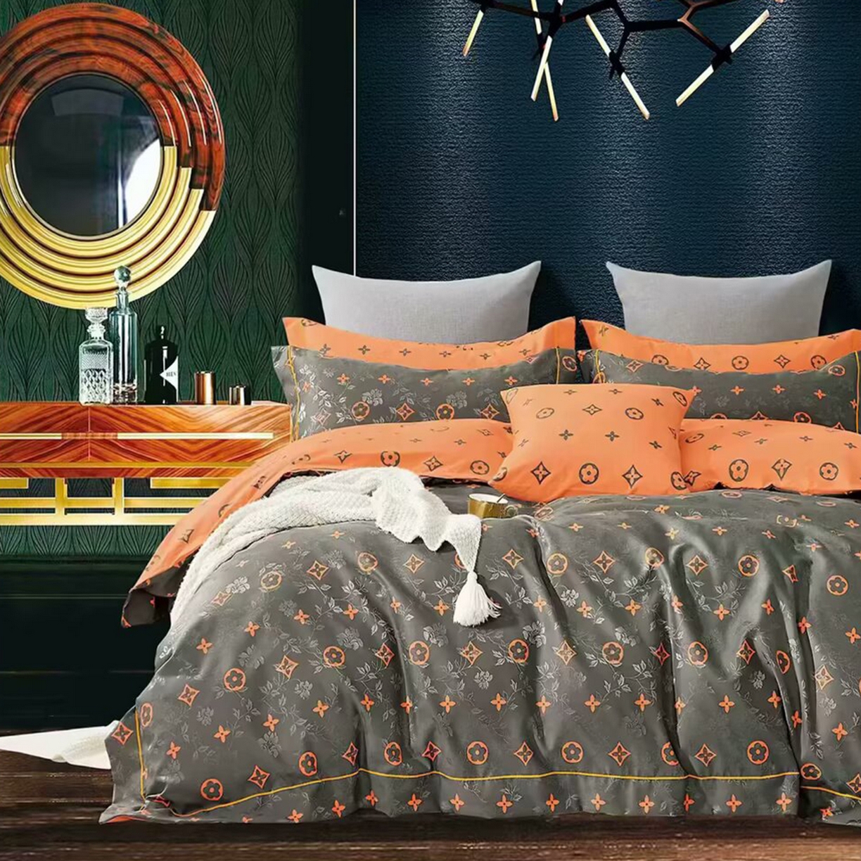 91家纺网 家纺一手货源 找家纺 （总）未来家居 2025新款金凯丽数码大提花印花长绒棉四件套