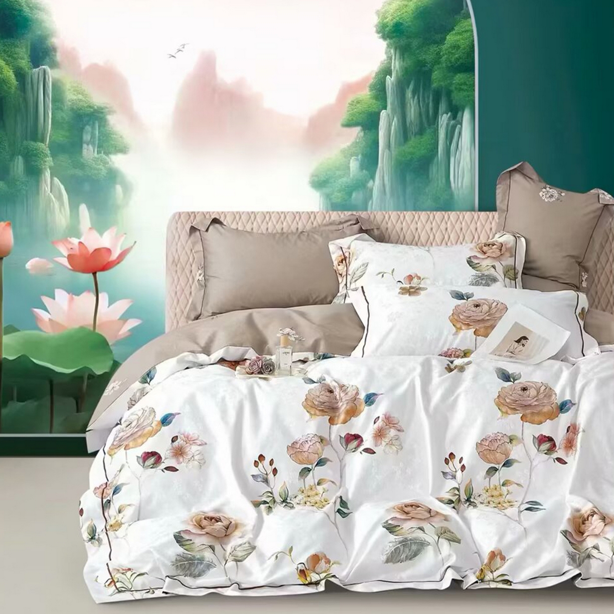 91家纺网 家纺一手货源 找家纺 （总）未来家居 2025新款金凯丽数码大提花印花长绒棉四件套