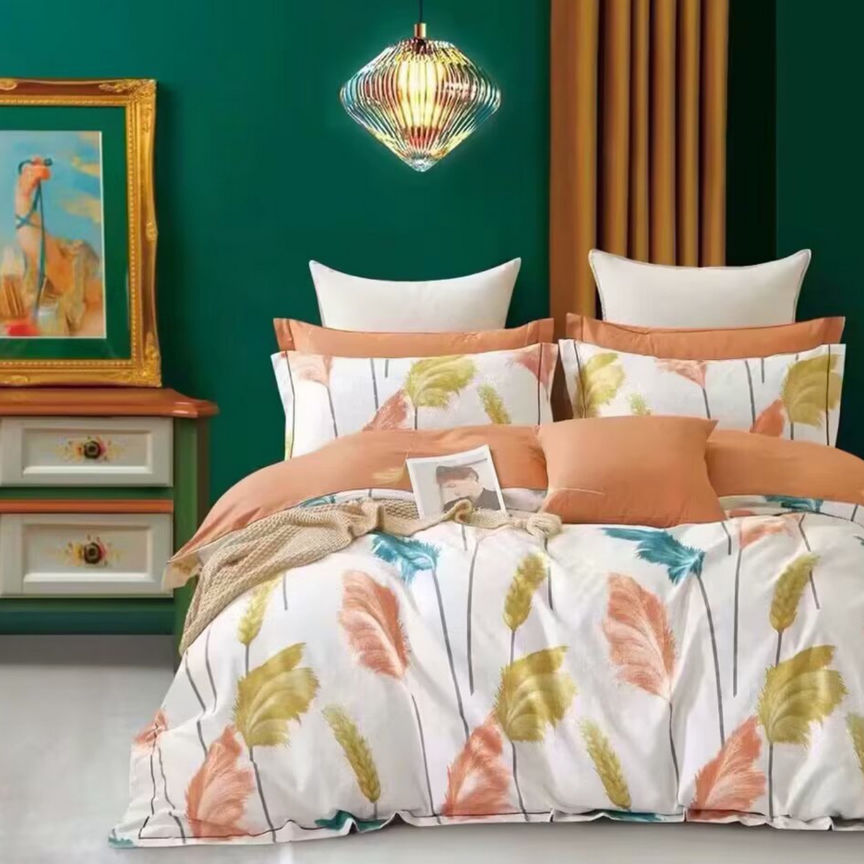 91家纺网 家纺一手货源 找家纺 （总）未来家居 2025新款金凯丽数码大提花印花长绒棉四件套