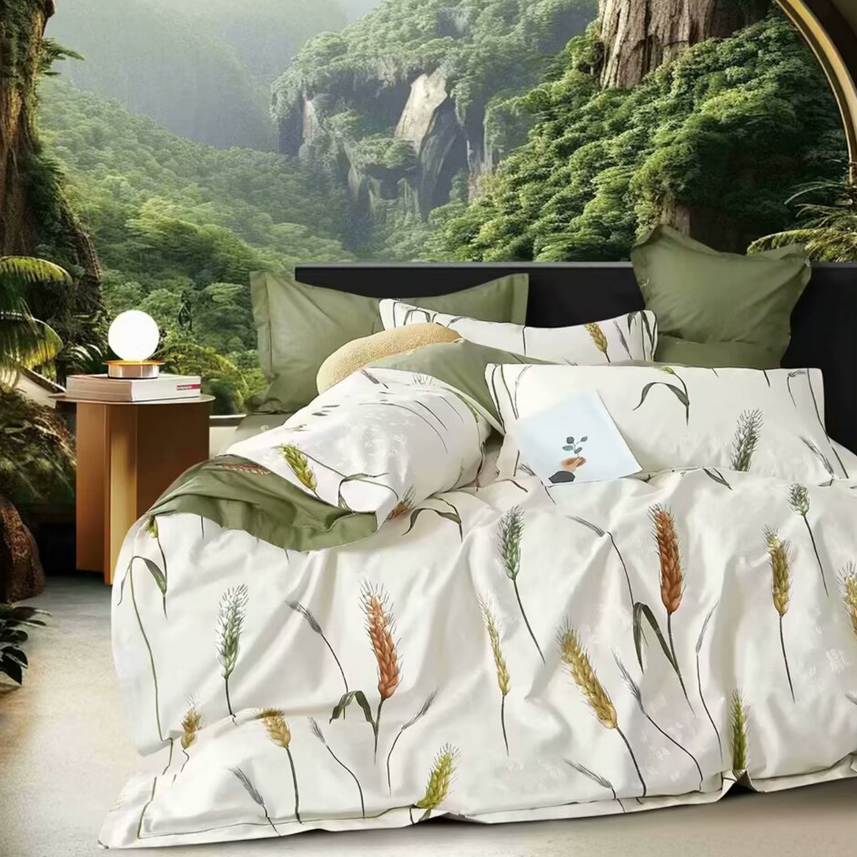 91家纺网 家纺一手货源 找家纺 （总）未来家居 2025新款金凯丽数码大提花印花长绒棉四件套