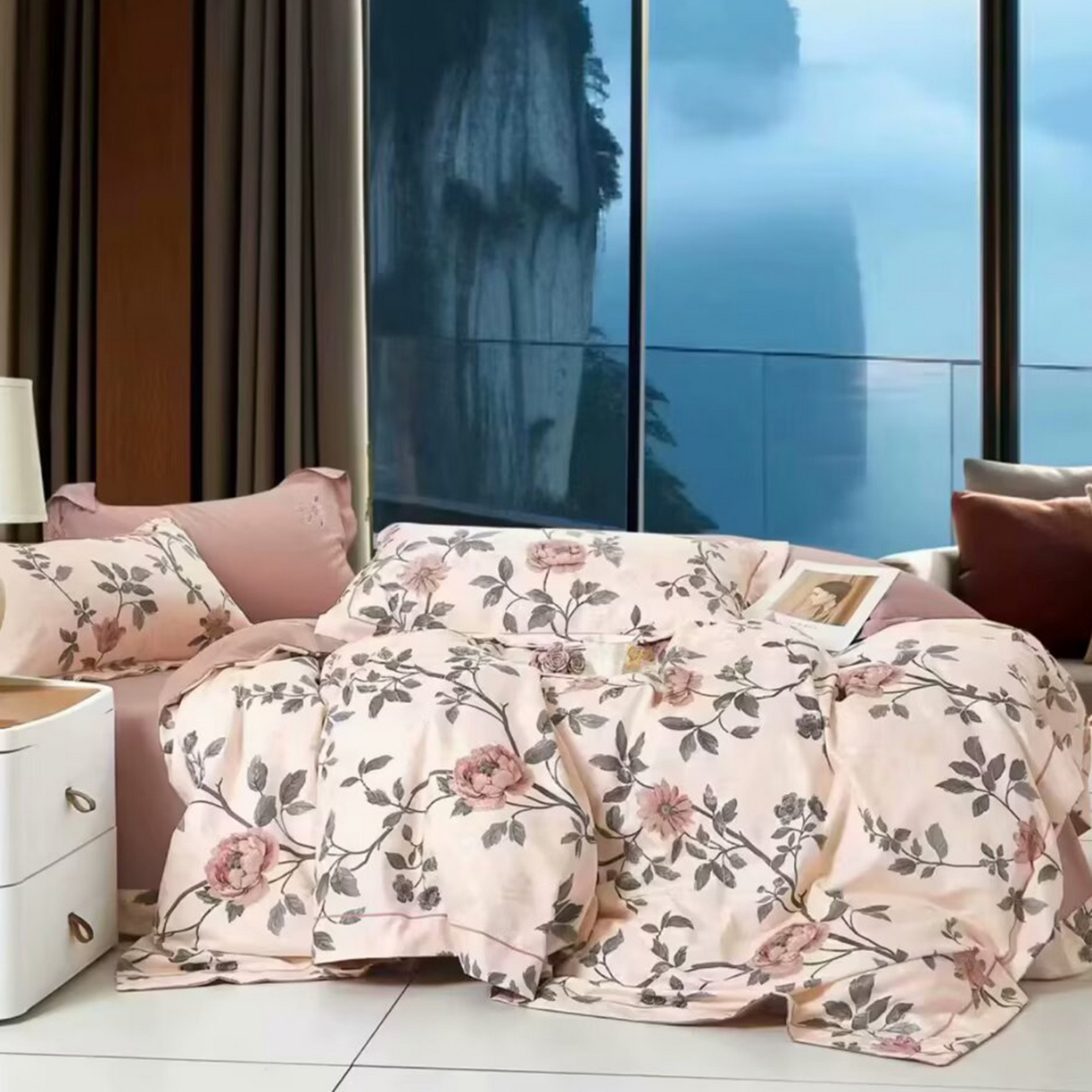 91家纺网 家纺一手货源 找家纺 （总）未来家居 2025新款金凯丽数码大提花印花长绒棉四件套