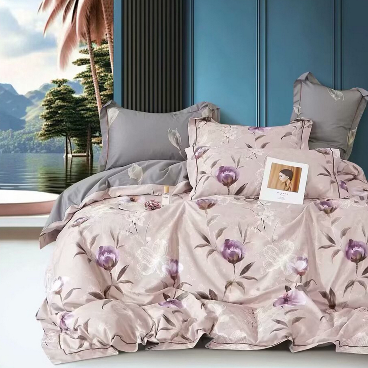 91家纺网 家纺一手货源 找家纺 （总）未来家居 2025新款金凯丽数码大提花印花长绒棉四件套