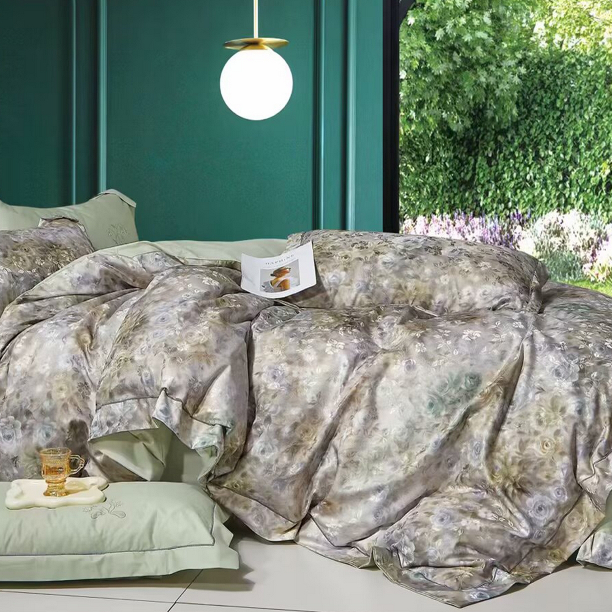 91家纺网 家纺一手货源 找家纺 （总）未来家居 2025新款金凯丽数码大提花印花长绒棉四件套