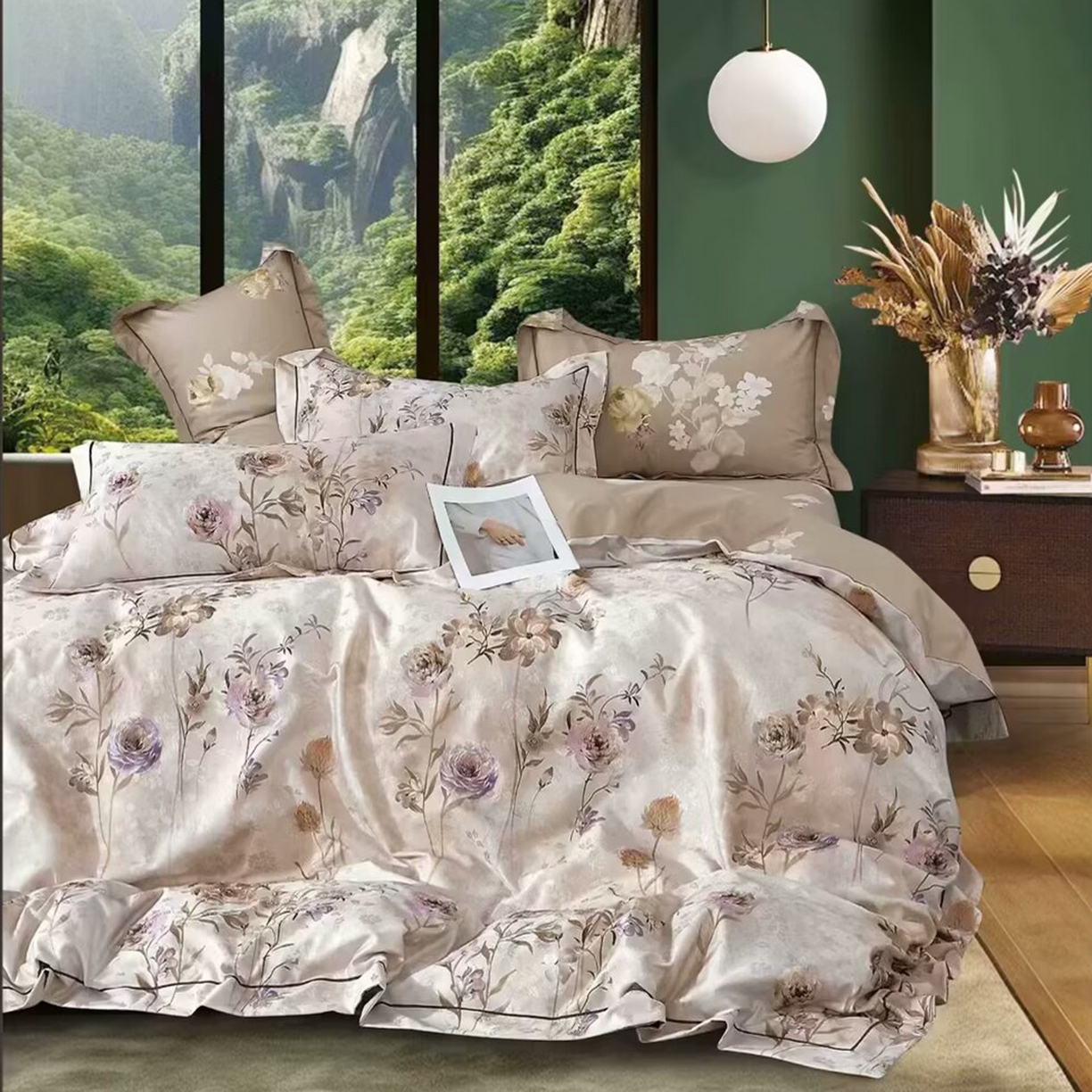 91家纺网 家纺一手货源 找家纺 （总）未来家居 2025新款金凯丽数码大提花印花长绒棉四件套