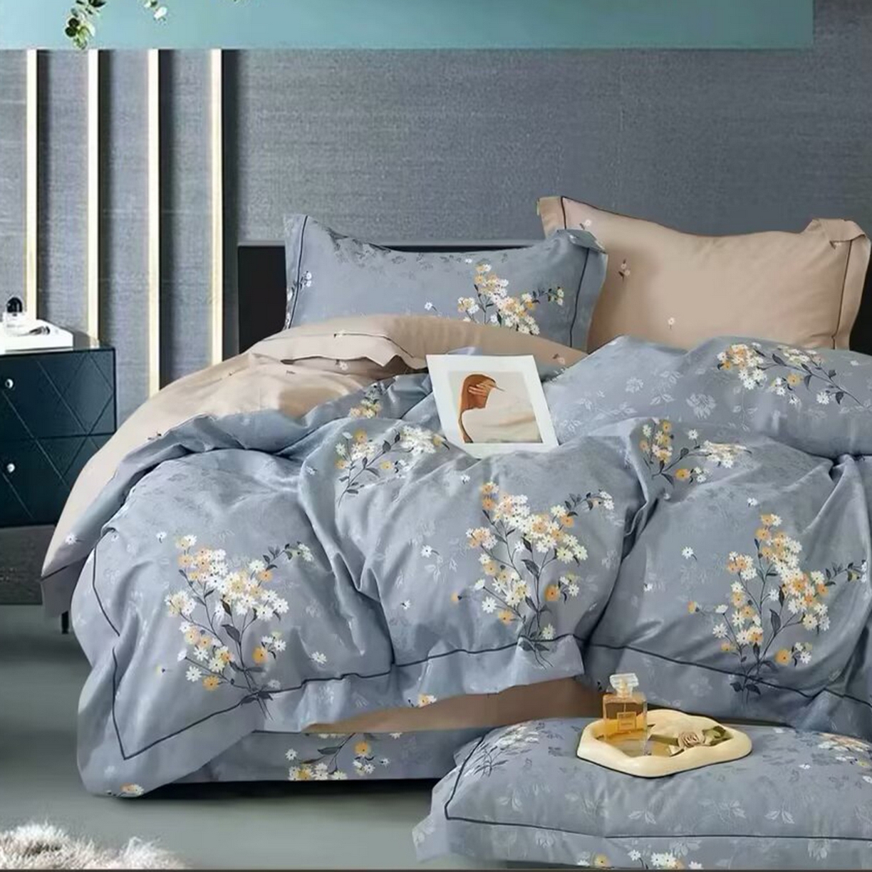 91家纺网 家纺一手货源 找家纺 （总）未来家居 2025新款金凯丽数码大提花印花长绒棉四件套