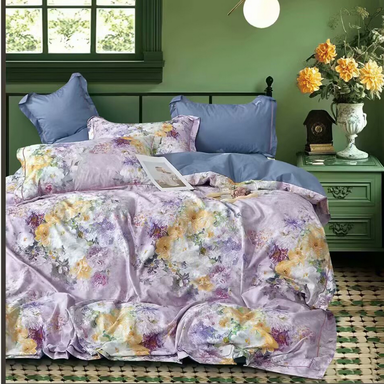 91家纺网 家纺一手货源 找家纺 （总）未来家居 2025新款金凯丽数码大提花印花长绒棉四件套