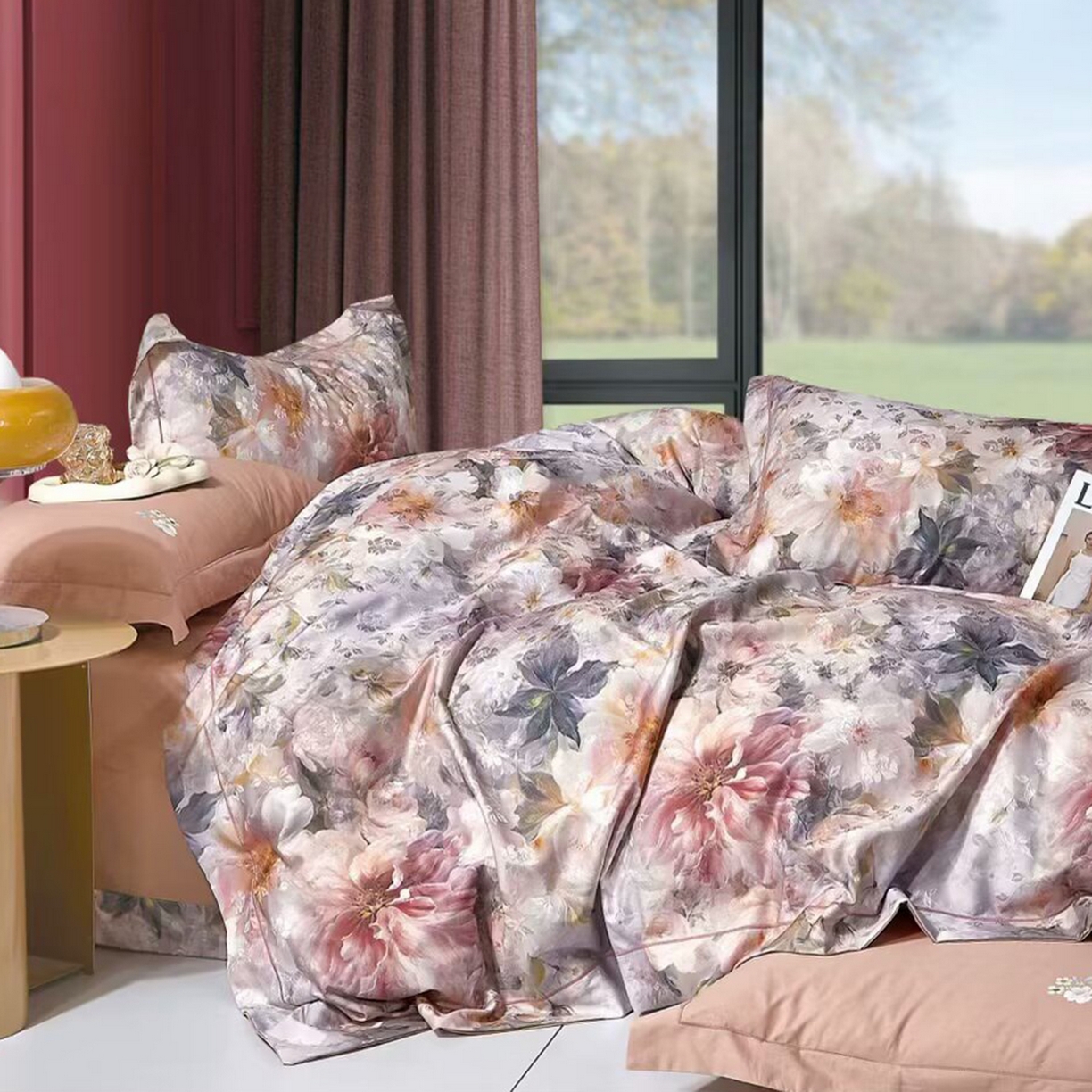 91家纺网 家纺一手货源 找家纺 （总）未来家居 2025新款金凯丽数码大提花印花长绒棉四件套