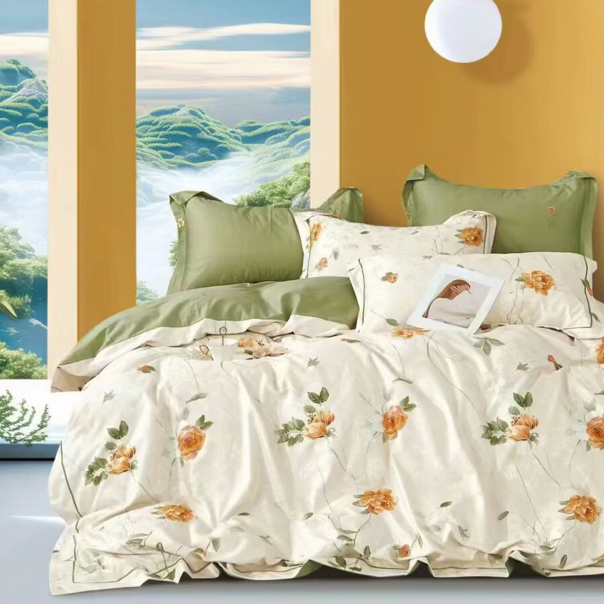 91家纺网 家纺一手货源 找家纺 （总）未来家居 2025新款金凯丽数码大提花印花长绒棉四件套